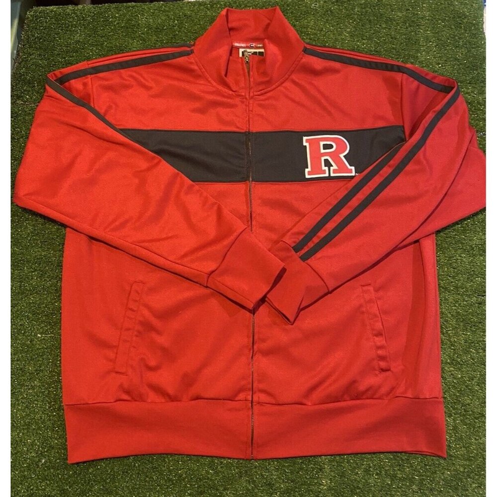 Rutger Scarlet Knights jacket mens extra large red black full zip lightweight RK